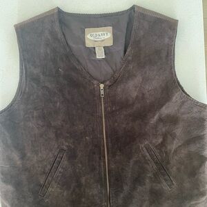 Vintage Old Navy Dark Brown suede  Leather Vest